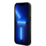 Coque iPhone 15 Pro - Karl Lagerfeld silicone mat avec logo 3D pailleté - Noir