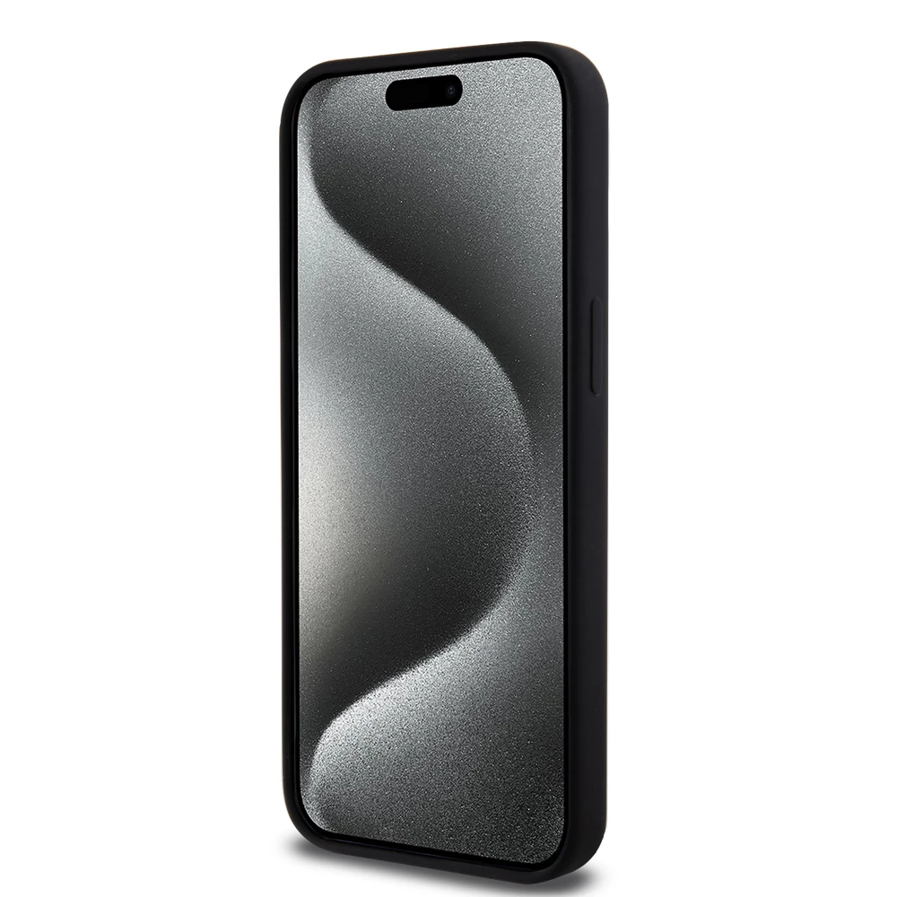 iPhone 15 Pro Max Case H&uuml;lle - Liquid Silicone DKNY New York MagSafe kompatibel - Schwarz
