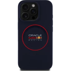 iPhone 15 Pro Case Hülle - Red Bull Racing MagSafe Silikonhülle mit rotem Ring - Blau