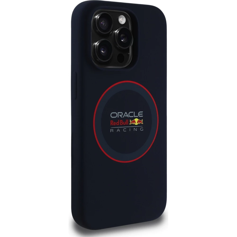 iPhone 15 Pro Case Hülle - Red Bull Racing MagSafe Silikonhülle mit rotem Ring - Blau