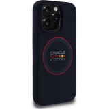 iPhone 15 Pro Case Hülle - Red Bull Racing MagSafe Silikonhülle mit rotem Ring - Blau
