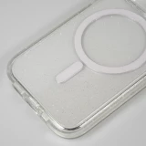 Coque iPhone 15 Pro Max - Silicone rigide avec dos paillettes et MagSafe - Transparent