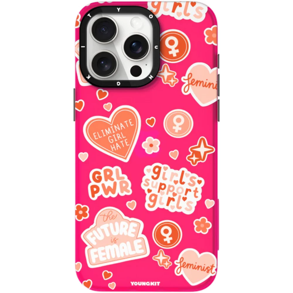 Coque iPhone 15 Pro Max - Youngkit @Blushing. ginger Positive Quotes Case - Rouge