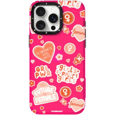 Coque iPhone 15 Pro Max - Youngkit @Blushing. ginger Positive Quotes Case - Rouge