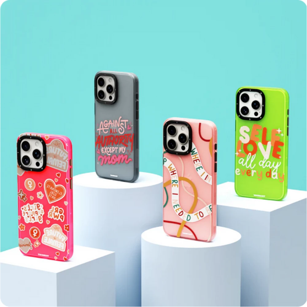 Coque iPhone 15 Pro Max - Youngkit @Blushing. ginger Positive Quotes Case - Rouge