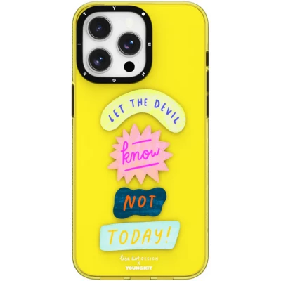 Coque iPhone 15 Pro Max - Youngkit @LisadotDesign Positive Quotes Case Let the Devil know