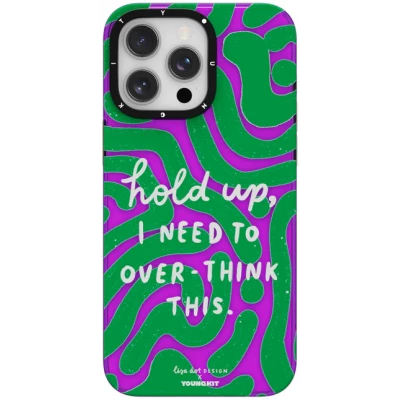 Coque iPhone 15 Pro - Youngkit @LisadotDesign Positive Quotes Case Overthink this