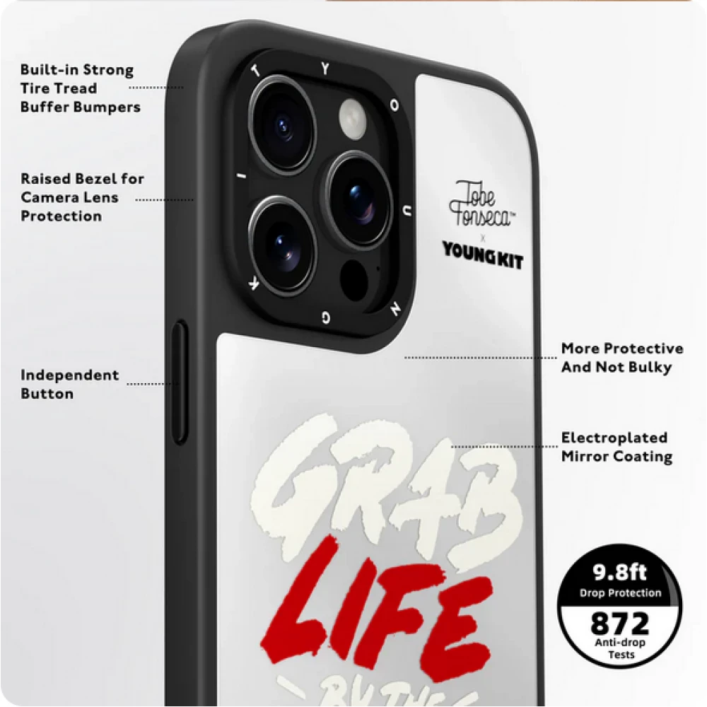 Coque iPhone 15 Pro Max - Youngkit @Tobe Fonseca Mirror Case avec MagSafe - Peace