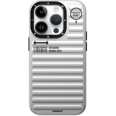 iPhone 15 Pro Max Case Hülle - Youngkit True Color Luggage-Inspired mit MagSafe - Silber