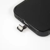 Coque iPhone 15 Pro - Silicone Glossy lumière LED intégrée avec port USB-C - Shiny Heart - Rouge