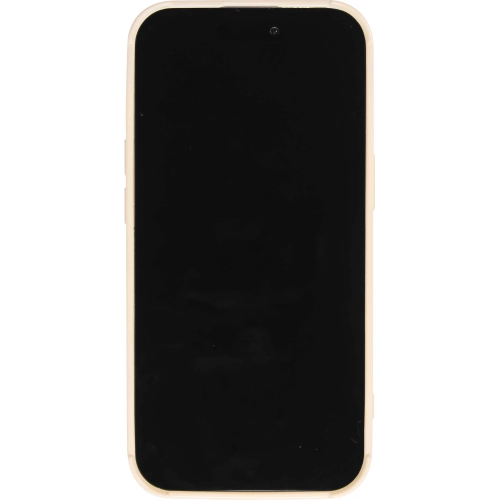 Coque iPhone 15 Pro - Silicone avec forme de vague 3D mat - Blanc