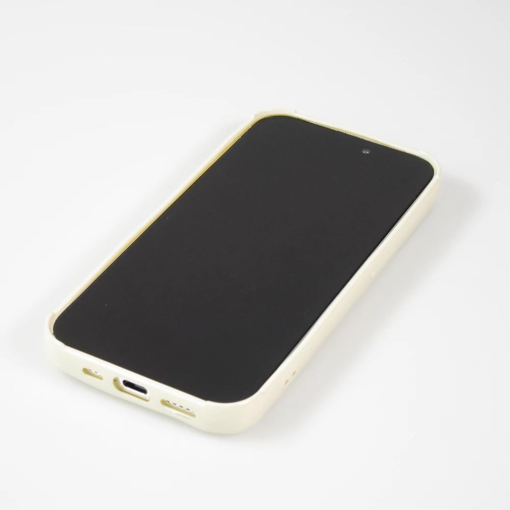 Coque iPhone 15 Pro - Silicone avec forme de vague 3D mat - Blanc