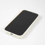 Coque iPhone 15 Pro - Silicone avec forme de vague 3D mat - Blanc