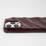 Coque iPhone 15 Pro - Silicone avec forme de vague 3D mat - Violet