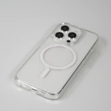 Coque iPhone 15 Pro - Silicone rigide avec dos paillettes et MagSafe - Transparent
