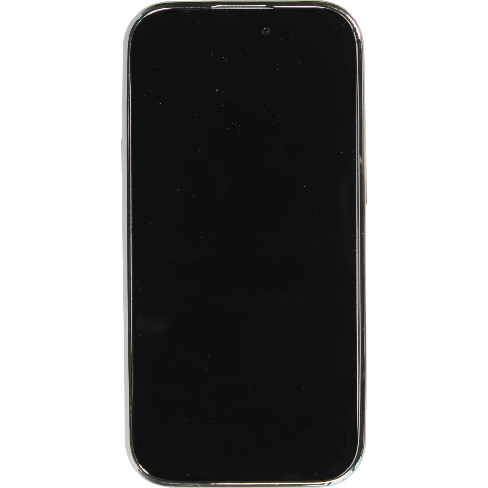 Coque iPhone 15 Pro - Silicone rigide paillet&eacute; avec gemmes MagSafe - Argent