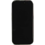Coque iPhone 15 Pro - Silicone rigide paillet&eacute; avec gemmes MagSafe - Argent