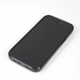 Coque iPhone 15 Pro - Silicone souple paillet&eacute; avec gemmes Gothic Cross - Violet