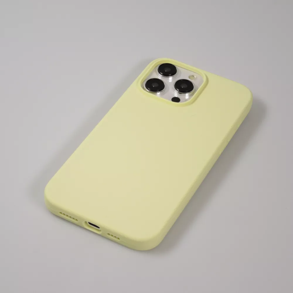 Coque iPhone 15 Pro - Soft Touch - Jaune pastel