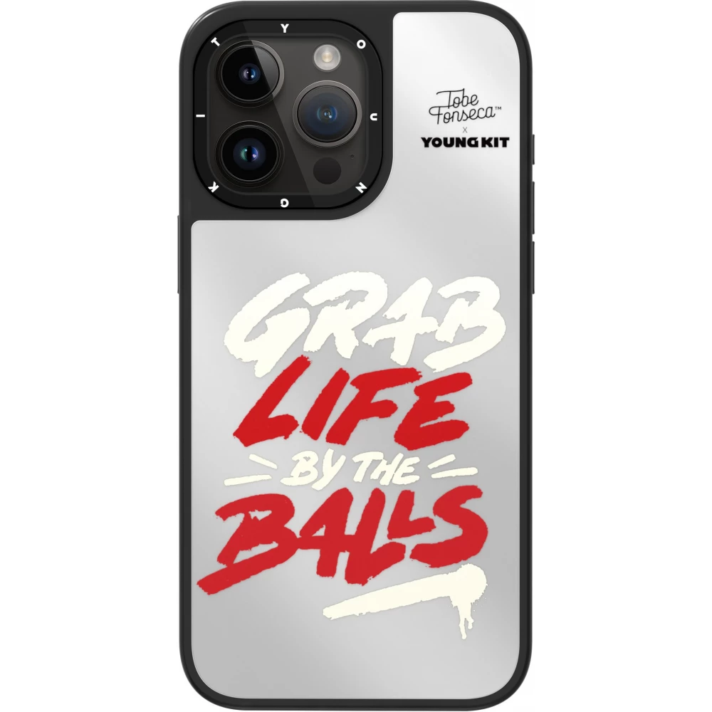 iPhone 15 Pro Case Hülle - YOUNGKIT x Tobe Fonseca - Mirror Grab Life by the Balls