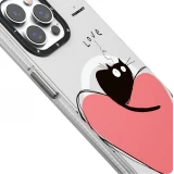 Coque iPhone 15 Pro - Youngkit @Elizabeth Anderson Art Love Cat Case avec Magsafe  - Bleu