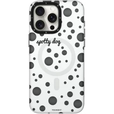 Coque iPhone 15 Pro - Youngkit Colorful Polka Dots Case avec Magsafe - Blanc