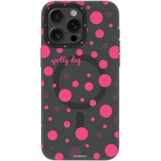 Coque iPhone 15 Pro - Youngkit Colorful Polka Dots Case avec Magsafe - Noir