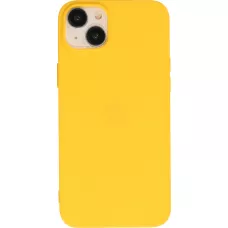 Coque iPhone 15 - Silicone Mat jaune