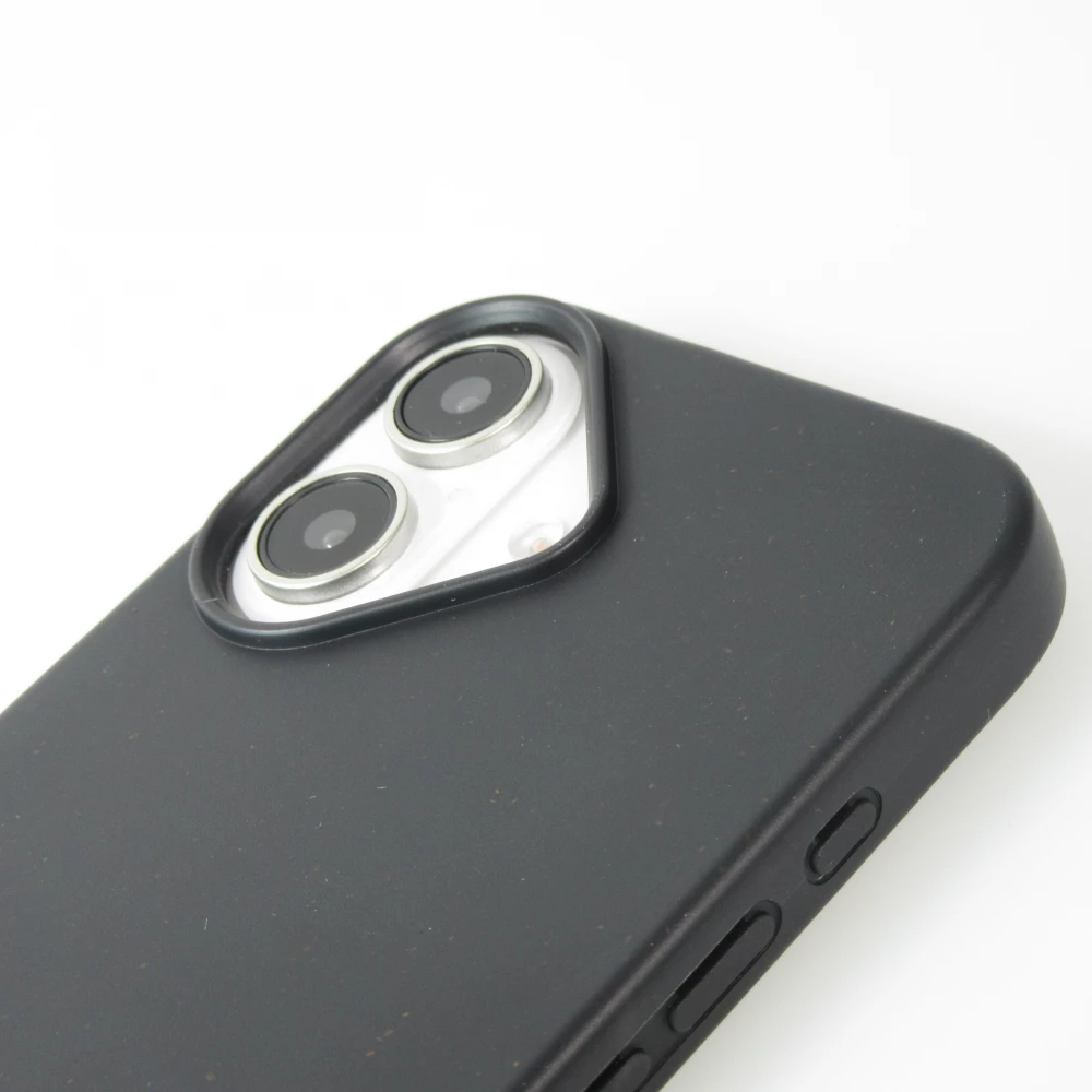 iPhone 16 Case Hülle - Bio Eco-Friendly Vegan mit Handykette Necklace - Schwarz