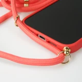 iPhone 16 Case Hülle - Bio Eco-Friendly Vegan mit Handykette Necklace - Rot
