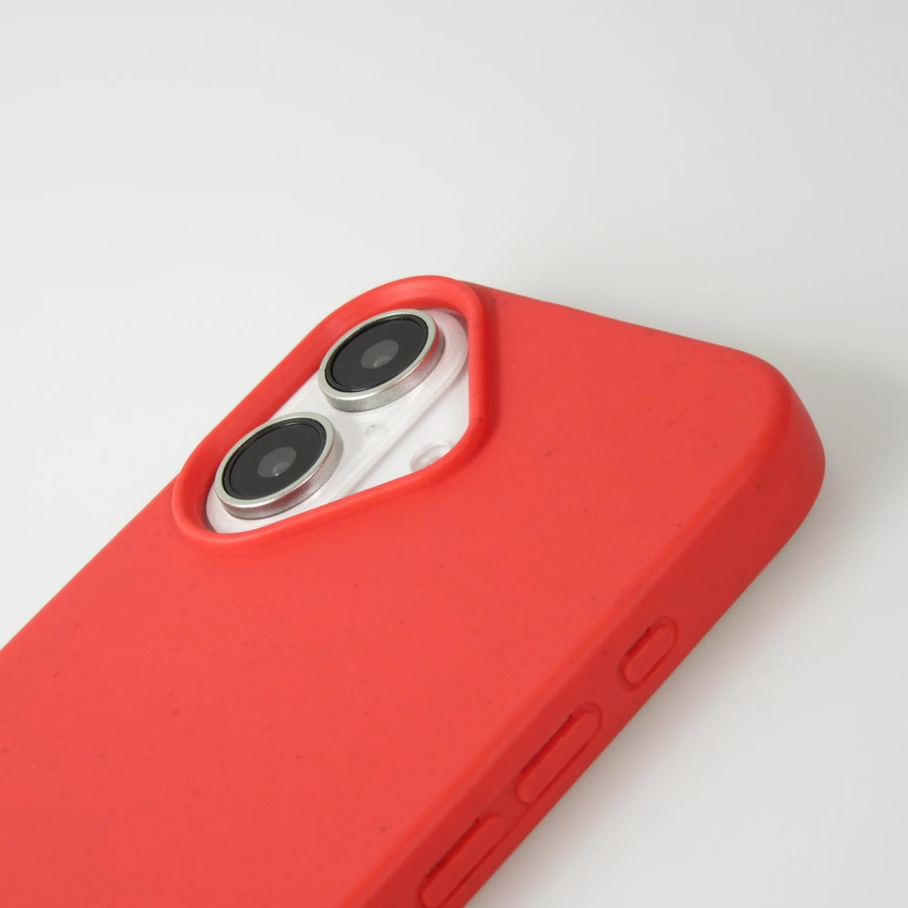 iPhone 16 Case Hülle - Bio Eco-Friendly Vegan mit Handykette Necklace - Rot