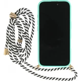 Coque iPhone 16 - Bio Eco-Friendly nature avec cordon collier - Turquoise