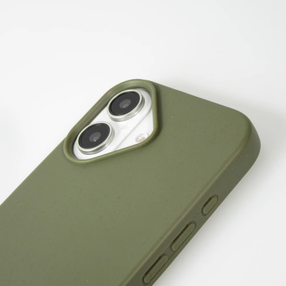 iPhone 16 Case Hülle - Bio Eco-Friendly Vegan mit Handykette Necklace - Dunkelgrün