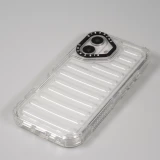 Coque iPhone 16 - Couverture en silicone dur transparente avec effet Bulp 3D et coins renforc&eacute;s - Transparent