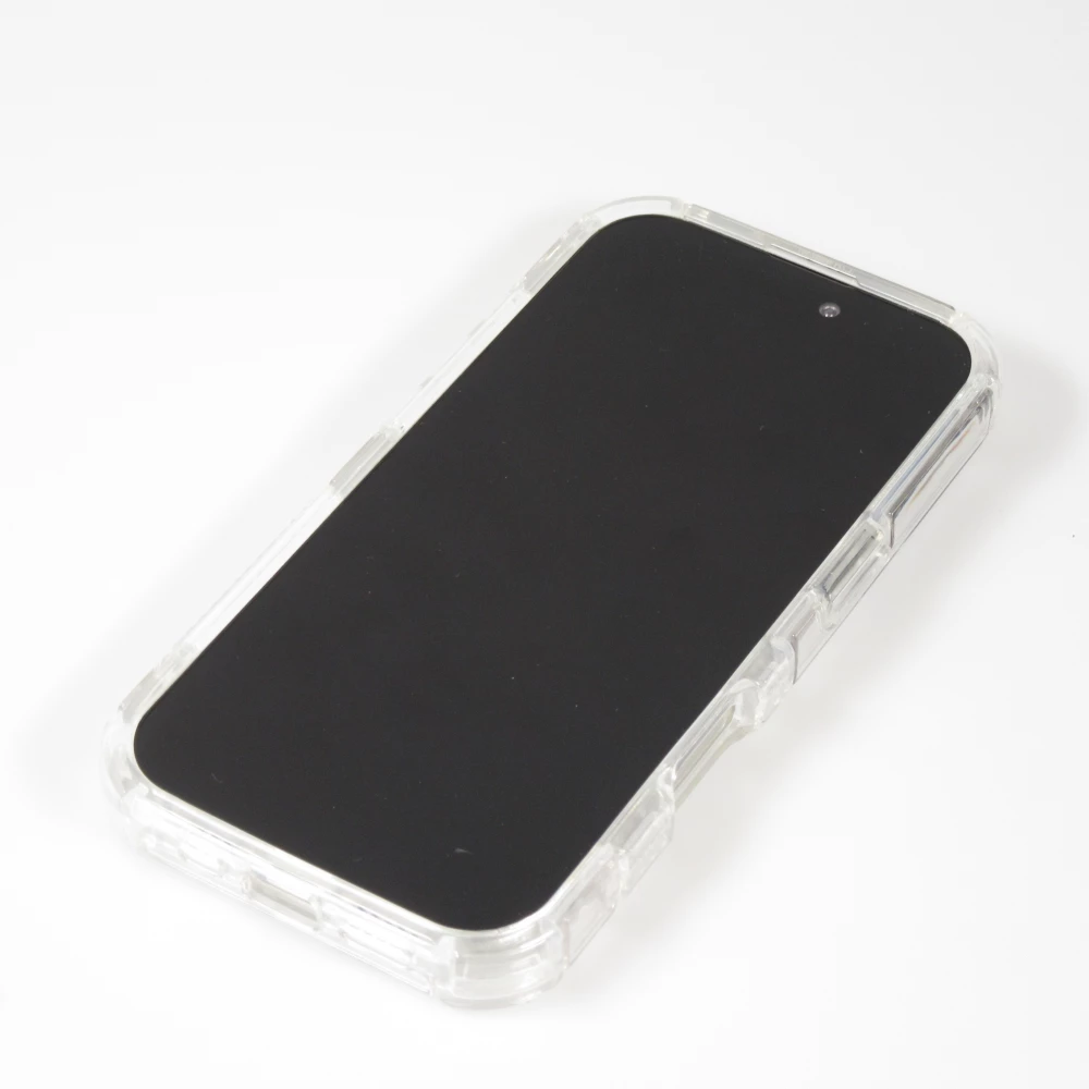 Coque iPhone 16 - Couverture en silicone dur transparente avec effet Bulp 3D et coins renforc&eacute;s - Transparent
