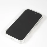 Coque iPhone 16 - Couverture en silicone dur transparente avec effet Bulp 3D et coins renforc&eacute;s - Transparent