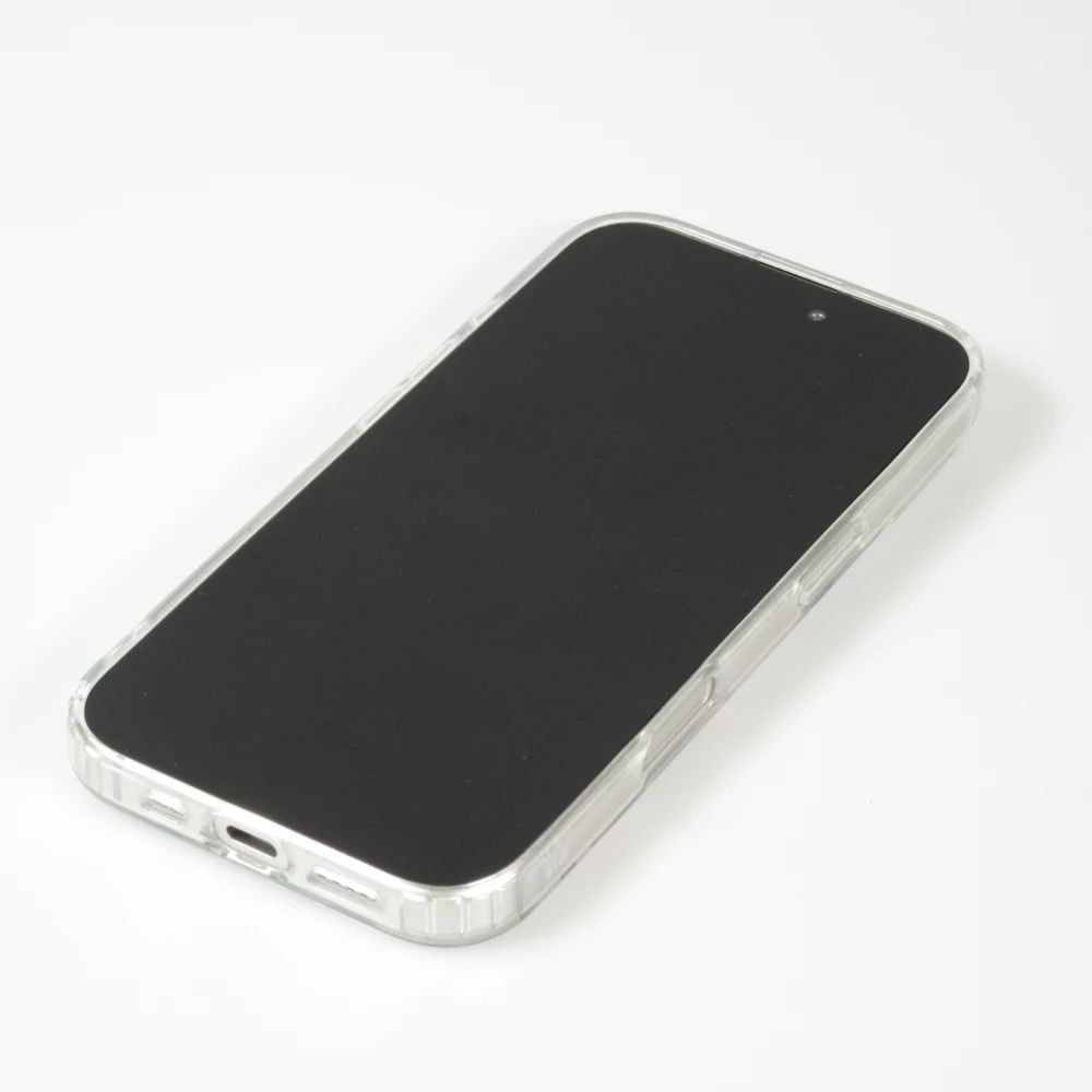Coque iPhone 16 - Gel silicone rigide avec MagSafe fleurs de printemps - Transparent