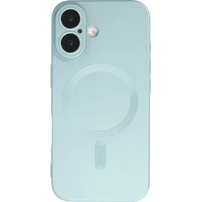 Coque iPhone 16 - Gel souple avec vitre de protection caméra MagSafe - Bleu