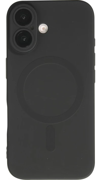 Coque iPhone 16 - Gel souple avec vitre de protection caméra MagSafe - Noir