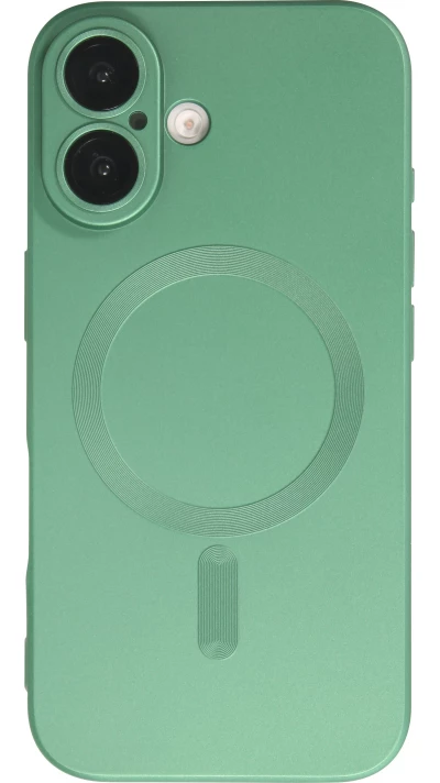 Coque iPhone 16 - Gel souple avec vitre de protection caméra MagSafe - Vert