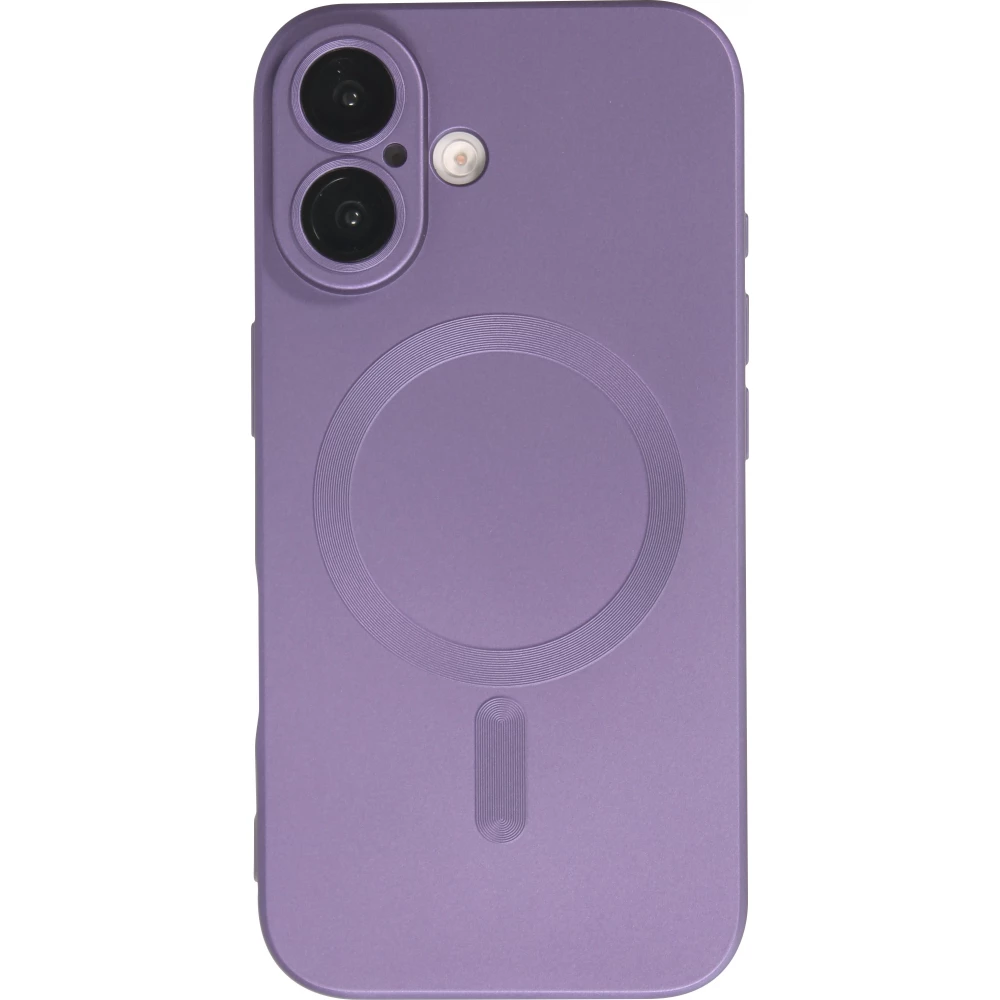Coque iPhone 16 - Gel souple avec vitre de protection caméra MagSafe - Violet