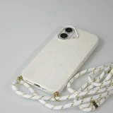 Coque iPhone 16 Plus - Bio Eco-Friendly nature avec cordon collier - Blanc