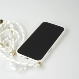Coque iPhone 16 Plus - Bio Eco-Friendly nature avec cordon collier - Blanc