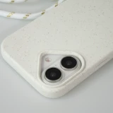Coque iPhone 16 Plus - Bio Eco-Friendly nature avec cordon collier - Blanc