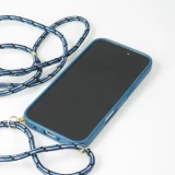 iPhone 16 Plus Case Hülle - Bio Eco-Friendly Vegan mit Handykette Necklace blau