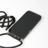 iPhone 16 Plus Case Hülle - Bio Eco-Friendly Vegan mit Handykette Necklace - Schwarz