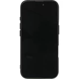 iPhone 16 Plus Case Hülle - Silikon Mat Herz gold - Schwarz