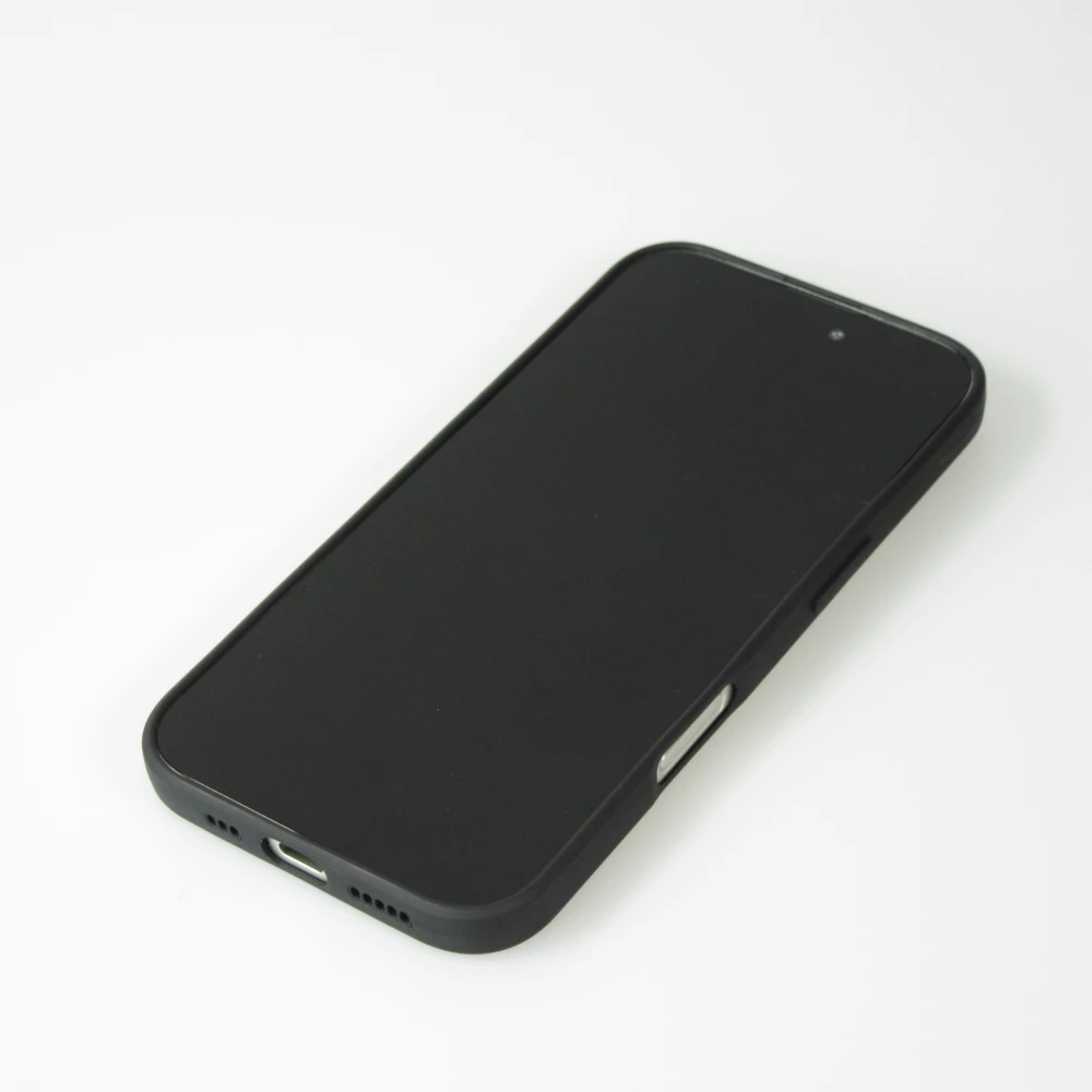 iPhone 16 Plus Case Hülle - Silikon Mat Herz gold - Schwarz