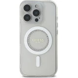 iPhone 16 Pro Max Case Hülle - Guess Strass IML MagSafe - Weiss