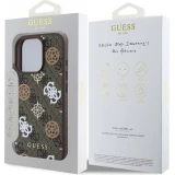 Coque iPhone 16 Pro Max - Guess monogramme Peony avec MagSafe - Brun